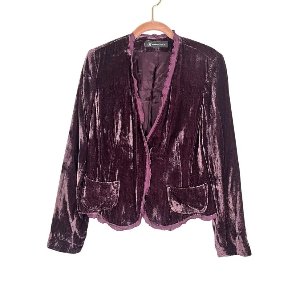 Retro Velvet Jacket S Purple‎ Y2K Preppy Feminine Coquette Festive Holiday 80s